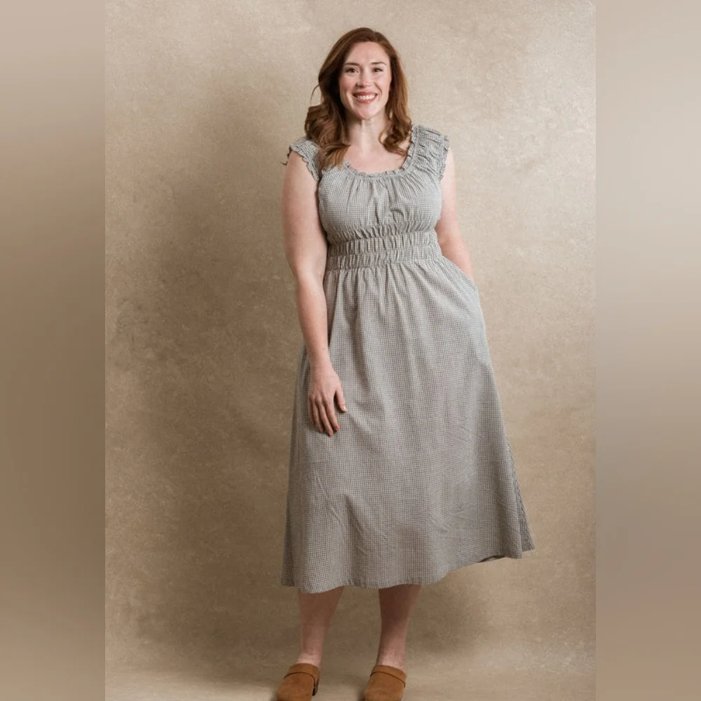 Neuflora Seaview Dress Cotton Gingham Medium - Picture 2 of 4
